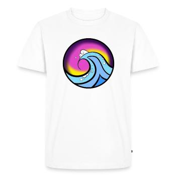Wave Logo - T-shirt Premium bio Homme - blanc - Devant - Nico (187cm)