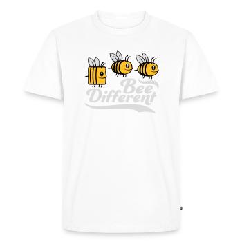 bee different saying quote - Men's Premium Organic T-Shirt - white - Front - Nico (187cm)