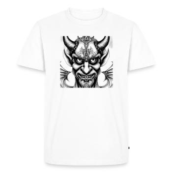 Visage du diable - T-shirt Premium bio Homme - blanc - Devant - Nico (187cm)