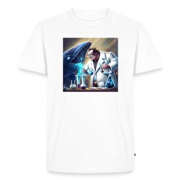 Mad scientist experimenting on a whale - Men's Premium Organic T-Shirt - white - Front - Nico (187cm)