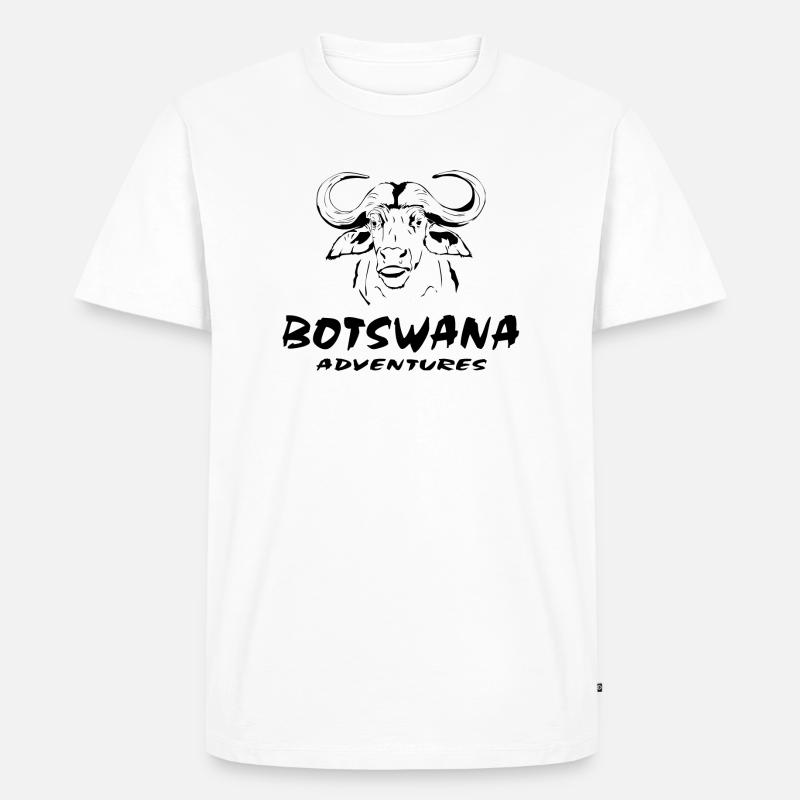 Botswana - Kaffern Büffel - Männer Premium Bio T-Shirt - Weiß
