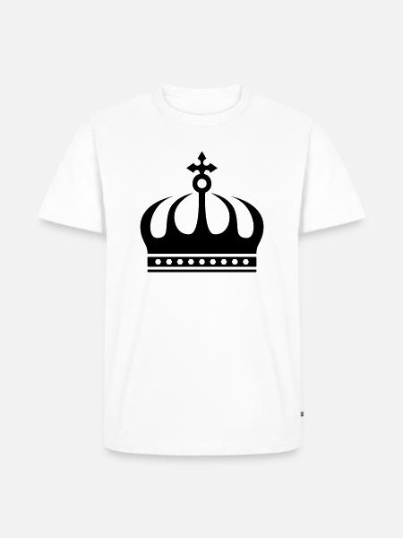 krone - Männer Premium Bio T-Shirt - Weiß