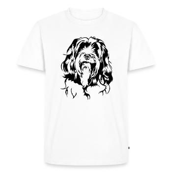 Tibetan Terrier Portrait Chien Portrait Chien Wilsigns - T-shirt Premium bio Homme - blanc - Devant - Nico (187cm)