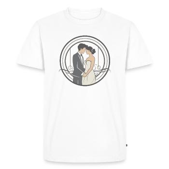 Couple marié - T-shirt Premium bio Homme - blanc - Devant - Nico (187cm)
