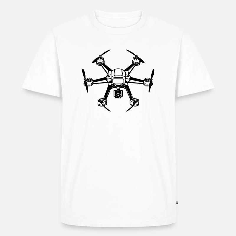Drohne - Männer Premium Bio T-Shirt - Weiß