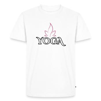 Yoga Zen Yin Yang Hommes Femmes - T-shirt Premium bio Homme - blanc - Devant - Nico (187cm)