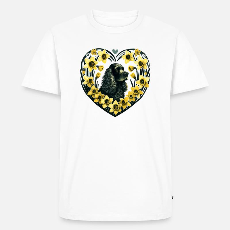 Schwarzer Cocker Spaniel - Männer Premium Bio T-Shirt - Weiß