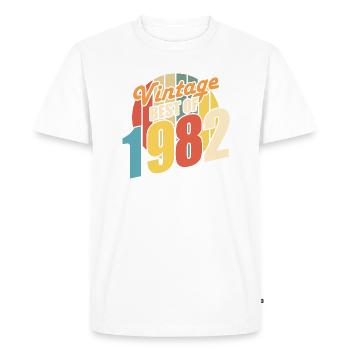 Vintage 1982 meilleur de 1982 - annif 42 ans - T-shirt Premium bio Homme - blanc - Devant - Nico (187cm)