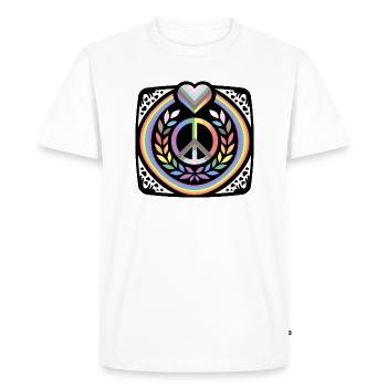 Drapeau arc-en-ciel de tolérance cardiaque d'amour de fierté LGBT - T-shirt Premium bio Homme - blanc - Devant - Nico (187cm)