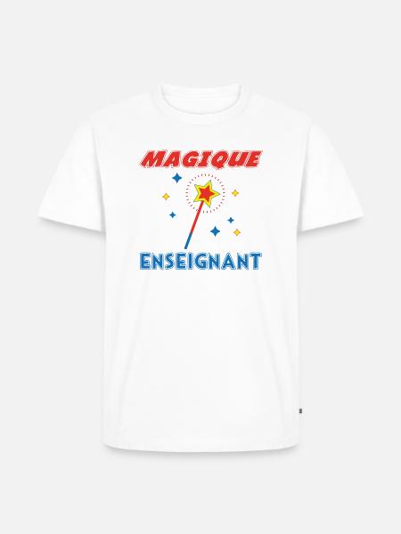 MAGIQUE ENSEIGNANT - T-shirt Premium bio Homme - blanc