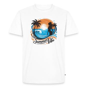 Style ambiance estivale - T-shirt Premium bio Homme - blanc - Devant - Nico (187cm)