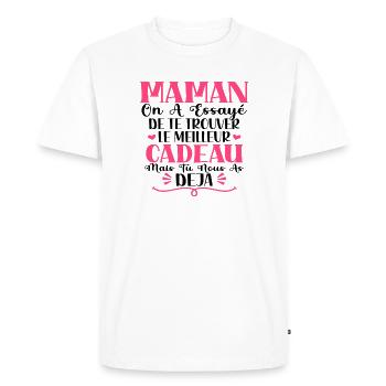Maman Deja - T-shirt Premium bio Homme - blanc - Devant - Nico (187cm)