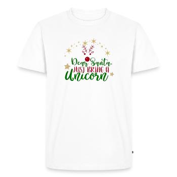 Dear Santa - Men's Premium Organic T-Shirt - white - Front - Nico (187cm)