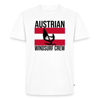 Chemise ras du cou autrichien Windsurf - T-shirt Premium bio Homme - blanc - Devant - Nico (187cm)