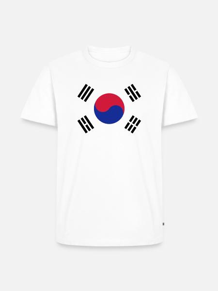 Korea flag - Men's Premium Organic T-Shirt - white