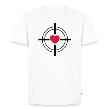 coeur en forme de croix - T-shirt Premium bio Homme - blanc - Devant - Nico (187cm)