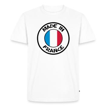 made in France - T-shirt Premium bio Homme - blanc - Devant - Nico (187cm)