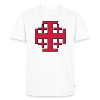 jerusalem cross crusades - Men's Premium Organic T-Shirt - white - Front - Nico (187cm)