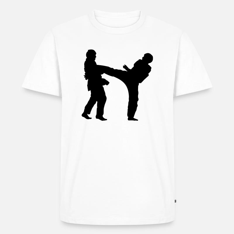taekwondo kicker 1c - Männer Premium Bio T-Shirt - Weiß