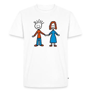 couple - T-shirt Premium bio Homme - blanc - Devant - Nico (187cm)