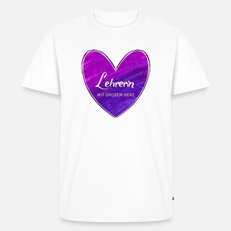 Lehrerin mit großem Herz - Männer Premium Bio T-Shirt - Weiß