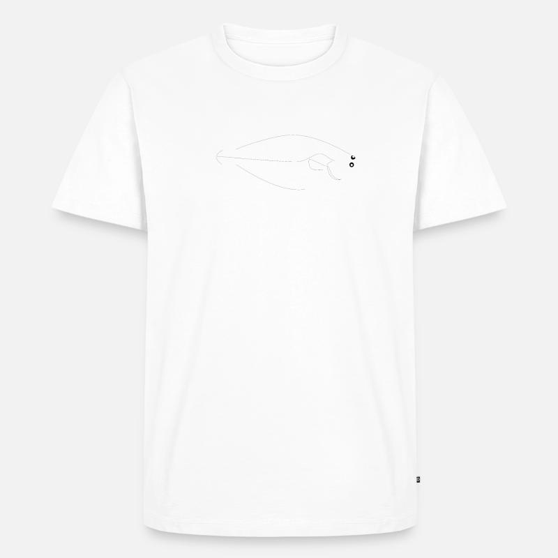 Heilbutt Vollformat weiß - Männer Premium Bio T-Shirt - Weiß