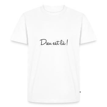 Zen, Dieu est là ! - T-shirt Premium bio Homme - blanc - Devant - Nico (187cm)
