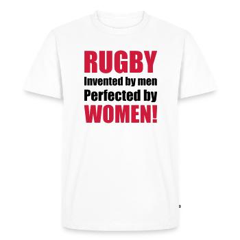 rugby - T-shirt Premium bio Homme - blanc - Devant - Nico (187cm)