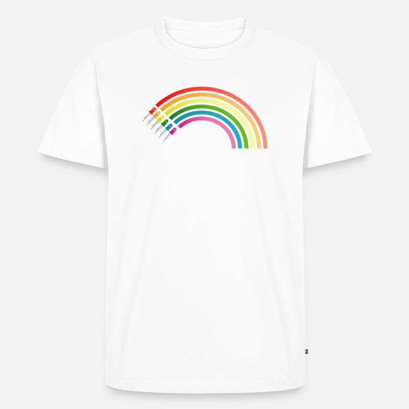 Regenbogen LED - Männer Premium Bio T-Shirt - Weiß