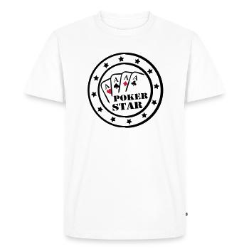 poker star - Men's Premium Organic T-Shirt - white - Front - Nico (187cm)