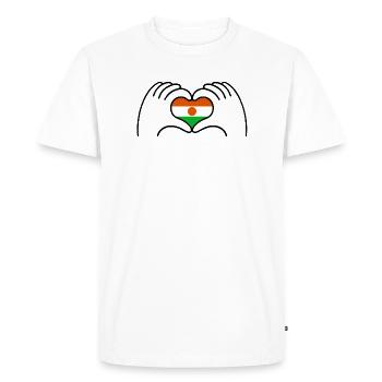Coeur Niger - T-shirt Premium bio Homme - blanc - Devant - Nico (187cm)