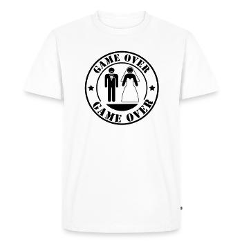 game_over__f2 - T-shirt Premium bio Homme - blanc - Devant - Nico (187cm)