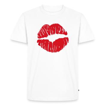 Baisers De - T-shirt Premium bio Homme - blanc - Devant - Nico (187cm)