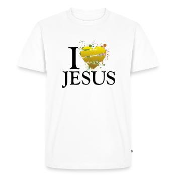 i love jesus uk - Men's Premium Organic T-Shirt - white - Front - Nico (187cm)