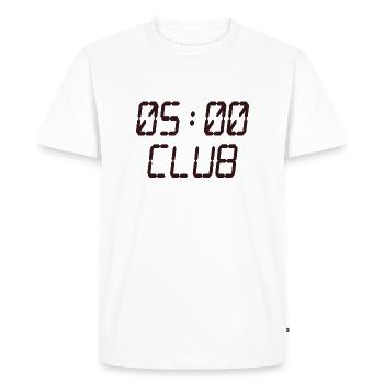 Entraînement hâtif au style de vie 5 h au Club AM - T-shirt Premium bio Homme - blanc - Devant - Nico (187cm)