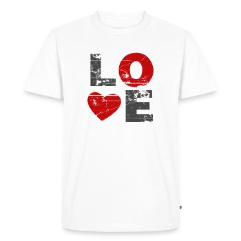 Amour vintage Saint Valentin - T-shirt Premium bio Homme - blanc - Devant - Nico (187cm)