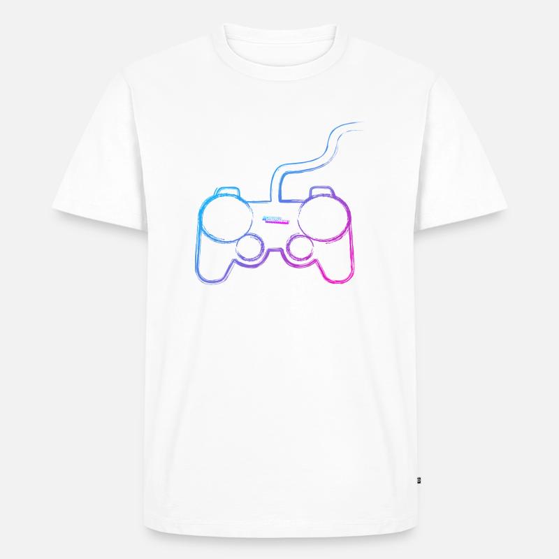 Graffiti-Controller - Männer Premium Bio T-Shirt - Weiß