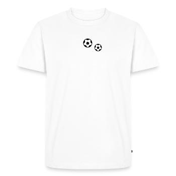 Father and son with football passion - Men's Premium Organic T-Shirt - white - Front - Nico (187cm)