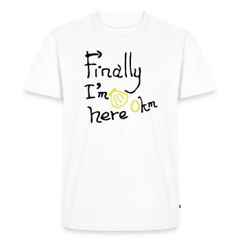 finally_im_here_0km - Men's Premium Organic T-Shirt - white - Front - Nico (187cm)
