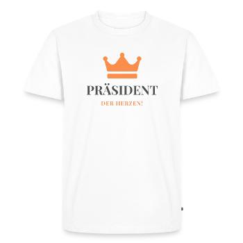 Président des coeurs - T-shirt Premium bio Homme - blanc - Devant - Nico (187cm)