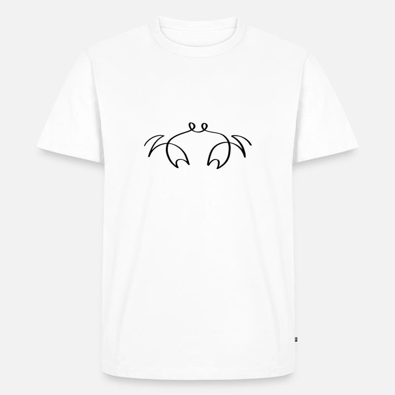 One Line Krabbe - Männer Premium Bio T-Shirt - Weiß