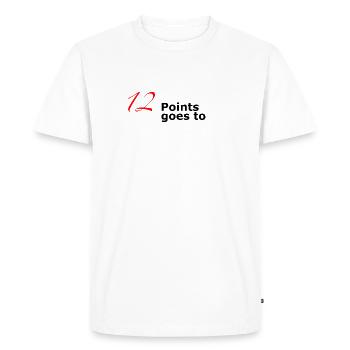 12 points vont après... - T-shirt Premium bio Homme - blanc - Devant - Nico (187cm)