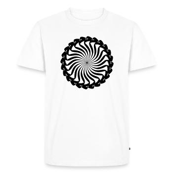 islamic Arabic Typo Mim rond - T-shirt Premium bio Homme - blanc - Devant - Nico (187cm)