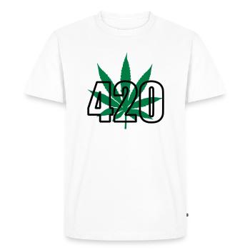 cannabis 420 - T-shirt Premium bio Homme - blanc - Devant - Nico (187cm)