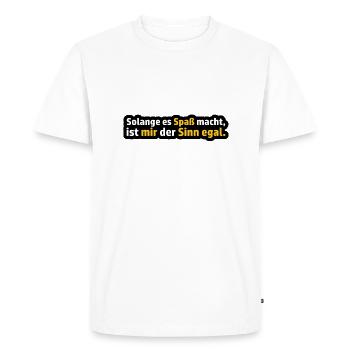 Énonciation drôle - T-shirt Premium bio Homme - blanc - Devant - Nico (187cm)