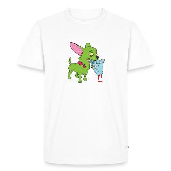Zombie Chihuahua - T-shirt Premium bio Homme - blanc - Devant - Nico (187cm)
