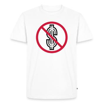 no dollar sign forbidden symbol sign money re - Men's Premium Organic T-Shirt - white - Front - Nico (187cm)