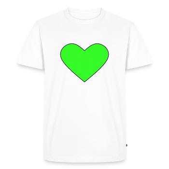 Coeur vert - T-shirt Premium bio Homme - blanc - Devant - Nico (187cm)