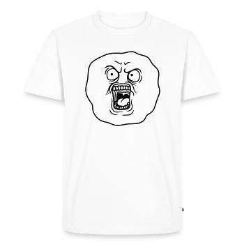visage tête criant hurlant beuglant à haute voix boese un - T-shirt Premium bio Homme - blanc - Devant - Nico (187cm)