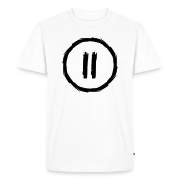 bouton de pause numéro 2 jouer musique boutons cercles anneaux - T-shirt Premium bio Homme - blanc - Devant - Nico (187cm)